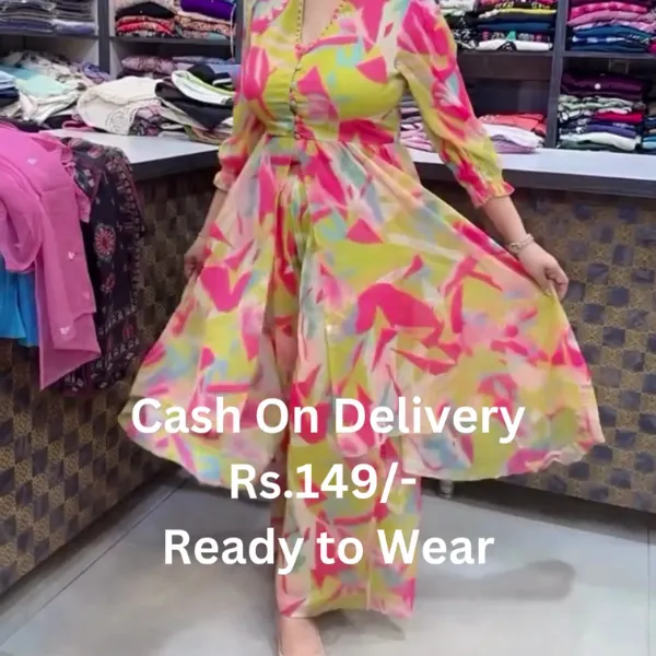 Geometric Multi-Color Printed Fit & Flare Dress